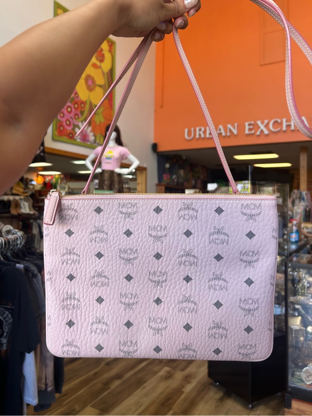 Authentic MCM Visetos Crossbody Pouch